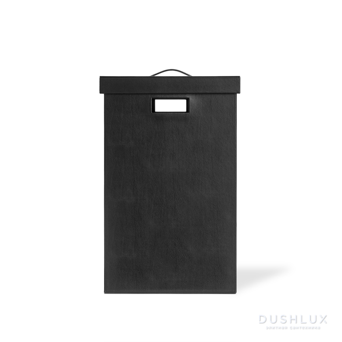 Фото Decor Walther Brownie WB Корзина для белья 38.5x38.5x60.5, с крышкой, напольная, цвет: черная кожа