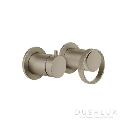 Фото Gessi Anello Смеситель для душа, встраиваемый, с переключателем на 2 потока, внешняя часть, цвет: Finox Brushed Nickel