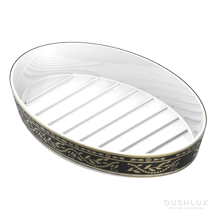 Фото THG Marquise porcelaine noire Фарфоровая мыльница, настольная