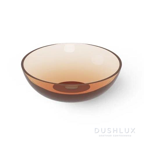Фото Dea Design Washbasins Раковина 40x40x14см., накладная, без отв., Glasstech, прозрачная смола, цвет: Sunset R1