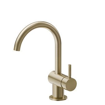 Newform Blink Смеситель для раковины, 1 отв., цвет: PVD brushed pale gold