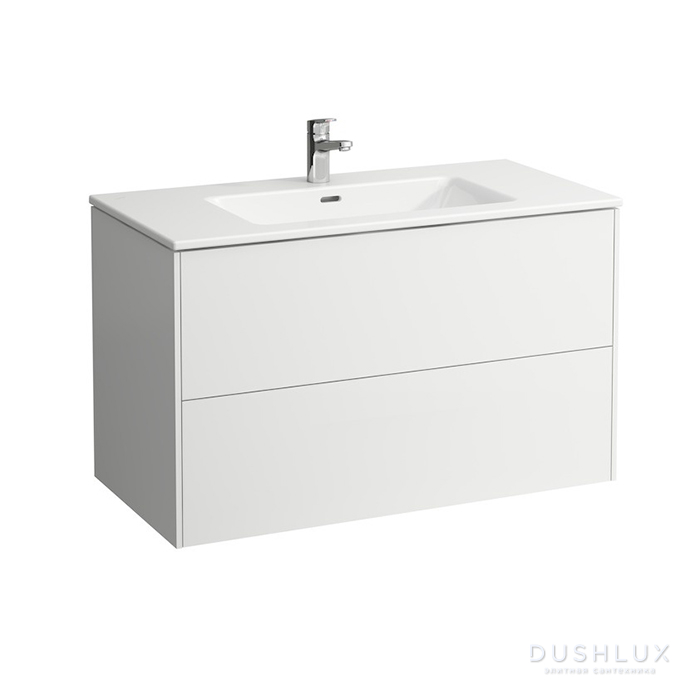 Фото Laufen Pro S Тумба с раковиной 100x50x61см., 1 отв., с 2 ящиками, цвет: белый матовый