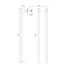 CEA Design EQUILIBRIO Полотенцесушитель 106см, электрический, 2 трубки, кнопка включения в комплекте, цвет: PVD черный сатинированный