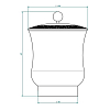 THG MARQUISE BLANC DECOR PLATINE Китайская лакированная коробка с белой керамической крышкой Ø126 мм., middle size, декор платина, цвет: серебро