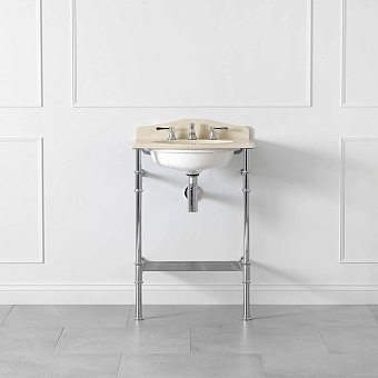 Victoria + Albert Metallo Quartz Металлическая структура 61х49хh94см с раковиной на 3 отв., цвет: полированный хром/кремовый