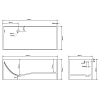 Dea Design Modern Ванна 180x76x58см., отдельностоящая, цвет: graphite
