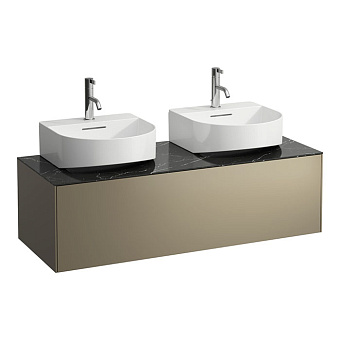 Laufen Sonar Тумба 117.7x45.5x34cм., с раковиной, 1 отв., цвет: титан/черный мрамор