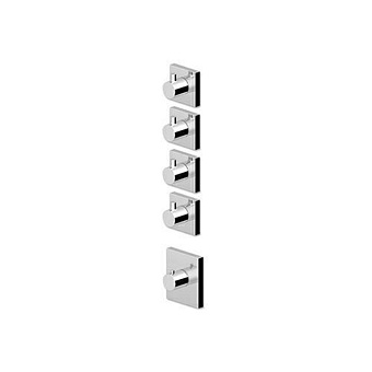 Zucchetti Pan Встроенный термостатический смеситель, 1/2”, с 4 запорными клапанами, цвет: хром
