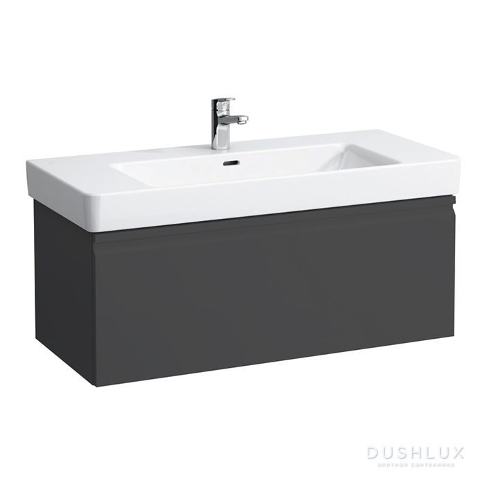 Фото Laufen Pro S Тумба с раковиной 101х45х39см., подвесная, 1 ящик, цвет: графит