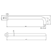 Treemme Showers Кронштейн для верхнего душа 40см., настенный, цвет: PVD Yellow Gold 04