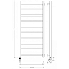 Secado Корсико 1 Полотенцесушитель 50x120 см, электрический, цвет: черный матовый