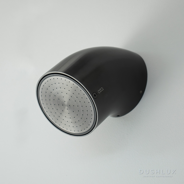 Фото CEA Design FREE IDEAS Верхний душ 10см, настенный, поворотный, 1 режим, Aerated Rain jet, цвет: PVD черный сатинированный