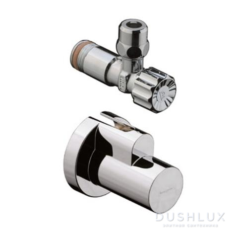 Фото Hansgrohe угловой вентиль,с декоративной накладкой, цвет: шлифованный никель