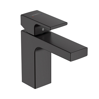 Hansgrohe Vernis Shape Смеситель для раковины 100, на 1 отв, с донным клапаном, излив 108мм, h88мм, цвет: матовый черный