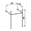 Laufen Kartell Консоль 53.5x44x79см, с раковиной на 1 отв,, цвет: черный матовый
