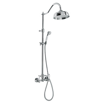 Emmevi Deco Ceramic Душевая стойка, регулируемая по высоте, со смесителем, цвет: хром