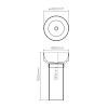 Dea Design Pedestal Basin Раковина 48x48x90см., напольная, без отв., Solid Surface, цвет: White №18