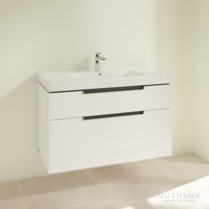 Фото Villeroy&Boch Subway 2.0, Тумба подвесная под раковину, 1 x коробка с аксессуарами 2, 2 выдвижных отделения, 98.7x59x44.9см.,