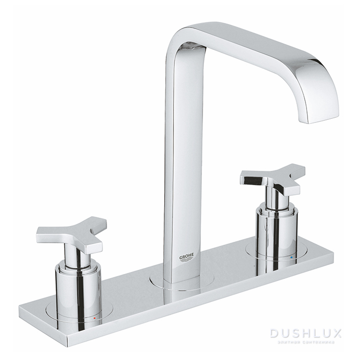 Фото GROHE Allure Смеситель для раковины на три отверстия, M-Size,с металлической платой, цвет: хром