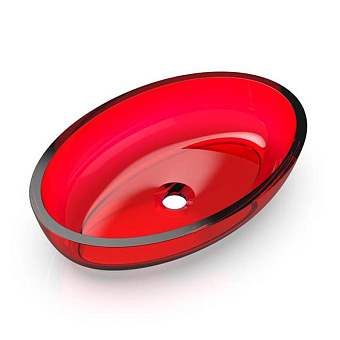 Knief Oval Shape Раковина 55x37x13см., накладная, без отв., из полимерного материала, цвет: Rubin # 040