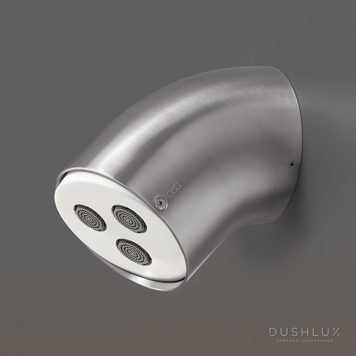 Фото CEA Design FREE IDEAS Верхний душ 10см, настенный, поворотный, 1 режим, Conical rain jet, Delrin®, цвет: нержавеющая сталь