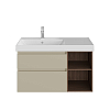 Kerama Marazzi Cubo Тумба 90см., подвесная, с ящиками, левая, цвет: лимо матовая/орех