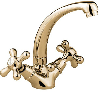 Emmevi Deco Classic Смеситель для раковины (излив 13 см), с донным клапаном, цвет: бронза