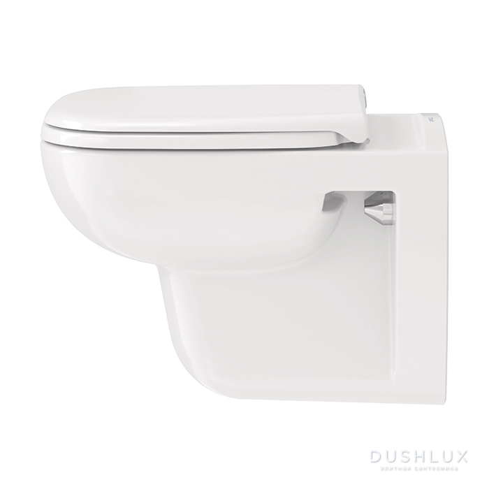 Фото Duravit D-Code Комплект: подвесной унитаз Rimless 257009 35.5x54.5 см.+ сиденье с автоматическим закрыванием 006739, цвет: белый