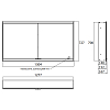 EMCO Prime2 Зеркальный шкаф 130x70см., с подсветкой, встраиваемый, 2 двери, 2 полки, розетка, цвет: черный
