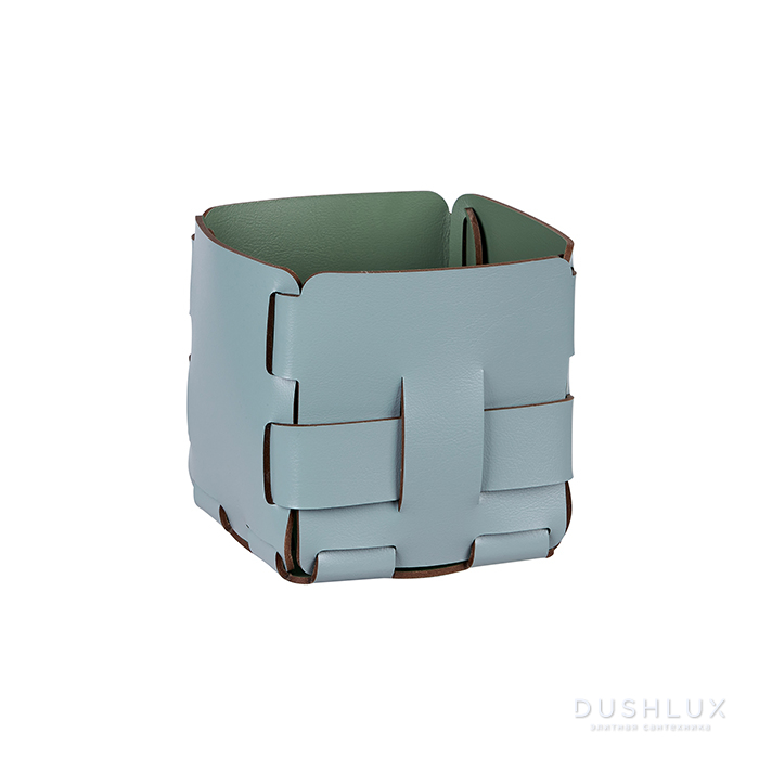 ADJ Корзинка Mini Bottega, 12x12xH13 см., цвет: небесный/эвкалипт