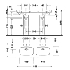 Duravit D-Code Раковина 120x49см., подвесная, 1 отв., двойная, цвет: белый