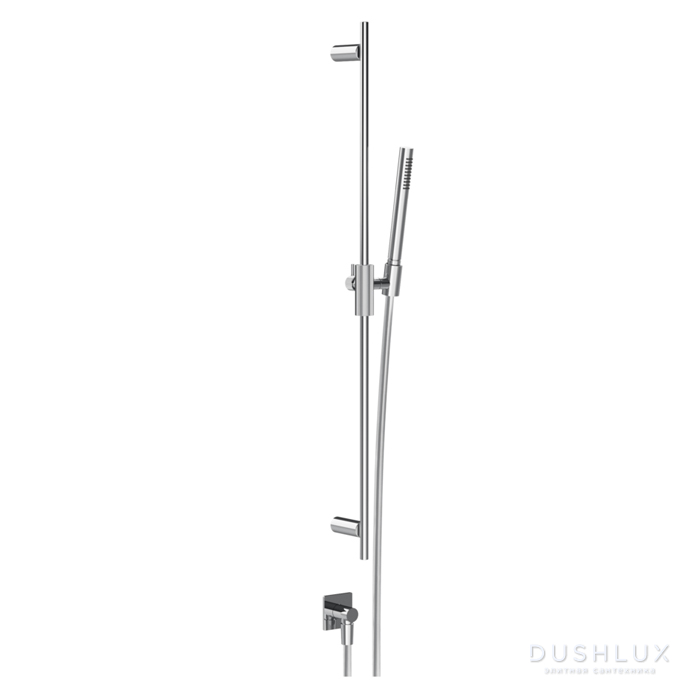 Фото Gessi Inverso Rigato Душевой гарнитур: штанга с душевой лейкой, с защитой от известкового налета, гибкий шланг 150см., цвет: хром