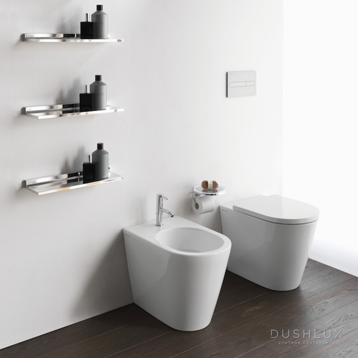 Фото Laufen Kartell Биде напольное 56х37х43см с 1 отв. под смеситель, без боковых отв, цвет: белый матовый