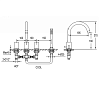 Maier Cylinder Смеситель на борт ванны, на 4 отв., с ручным душем, цвет: хром