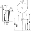 Duravit White Tulip Раковина напольная Ø50х h90 см, без перелива, без отв., WonderGliss, сифон, слив в стену, цвет: белый