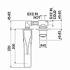 Webert One B Излив настенный для душа, цвет сталь/белый матовый