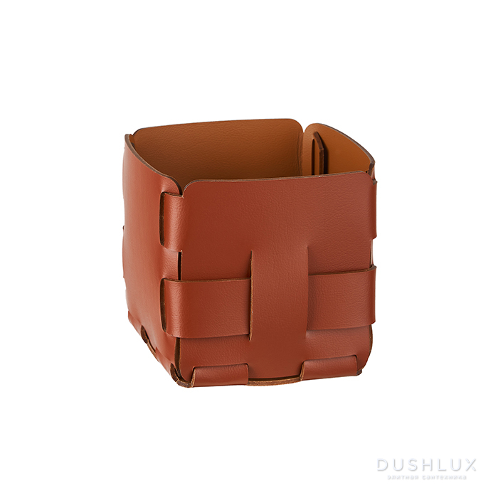 ADJ Корзинка Mini Bottega, 12x12xH13 см., цвет: бордо/коньяк