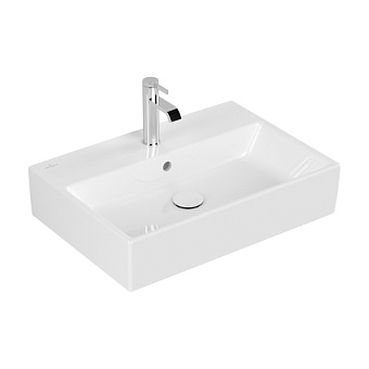 Villeroy&Boch Memento Раковина 60х42 см, 1 отв., прямоугольная, с переливом, с антигрязевым покрытием CeramicPlus, цвет: белый