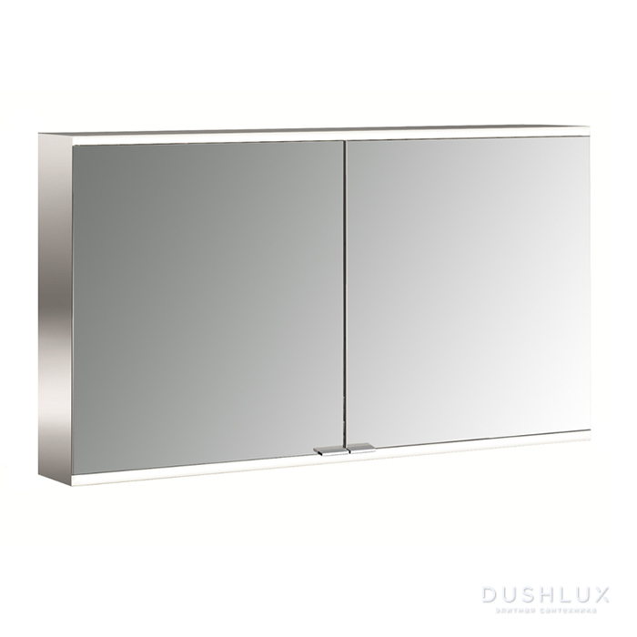 Фото EMCO Prime2 Зеркальный шкаф 120x70см., с подсветкой, навесной, 2 двери, 2 полки, розетка, цвет: белый