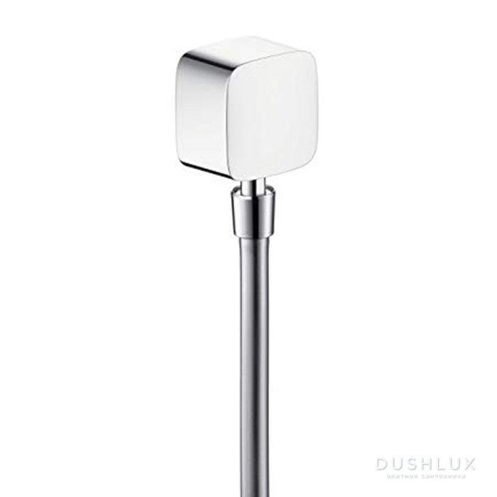 Фото Hansgrohe PuraVida Fixfit Шланговое подсоединение, с клапаном обр.тока и шарнир.соединением G1/2, цвет: хром