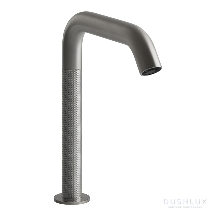 Фото Gessi 316 Смеситель для раковины, 1 отв., электронный, с кран-фильтром для регулировки температуры и напора воды, цвет: Steel Brushed