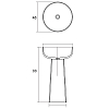 Dea Design Light Раковина 48x48x88см., напольная, без отв., Glasstech, прозрачная смола, цвет: чаша classic green/пьедестал белый