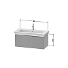 Duravit White Tulip Тумбочка подвесная 98.4x45.8x41 см, раковина, 1 выдвижной ящик, цвет: Nordic White Satin matt