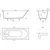 Salini Lofo Ванна 179x79.1x61см, встраиваемая, Solid Surface, без слива-перелива, с ножками, цвет: белый матовый