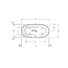 Duravit Cape Cod Ванна 1650x780х630 мм., отдельностоящая, с бесшовной панелью и ножками, с специальным сливом-переливом, DuraSolid® A, цвет: белый