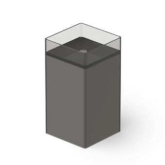 Dea Design Pedestal Basin Раковина 45x45x90см., напольная, без отв., Glasstech, прозрачная смола, цвет: Smoky Black R4