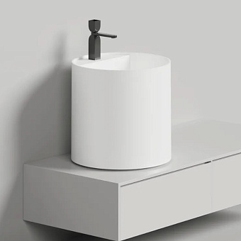 Salini Armonia Round Top 03 Раковина напольная 45x45x450см., с 1 отв., материал: S-Stone, цвет: белый матовый