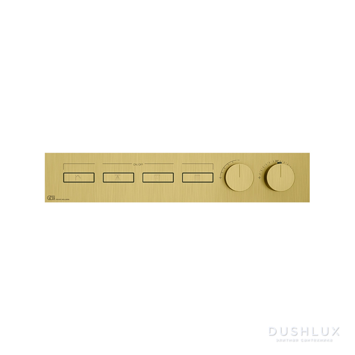 Фото Gessi Hi-Fi Смеситель для душа, встраиваемый, термостатический, цвет: Gold brushed Pvd