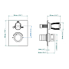 THG Infini white porcelain with platinum decor Смеситель для душа встраиваемый, термостатический, с переключателем на 2 потока, внешняя часть, цвет: хром