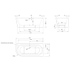 KNIEF Wall XS Corner L Ванна 165x75х58см., с щелевым переливом, без сл-пер, цвет: белый